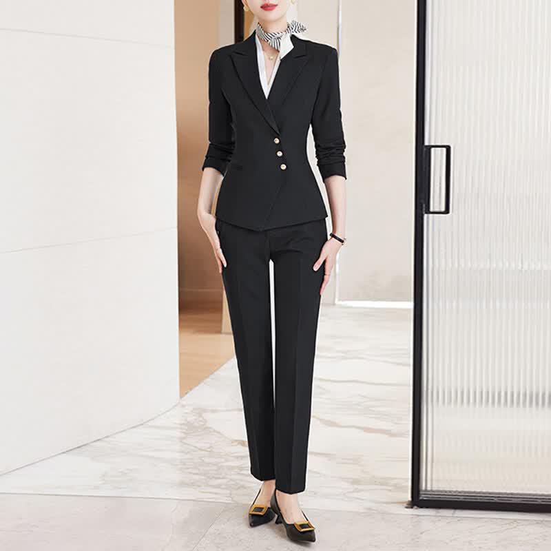 Troyman Women s Long Sleeve Business Suit Set S