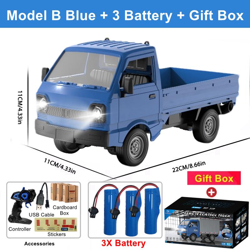 1:16 Remote Control Car Simulation Drift Climbing Rc Truck Led Small Cargo Vehicle Model Electric Toy For Kids Birthday Gifts