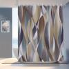 1Pc Modern European Geometric Pattern Shower Curtain, High-End Elegant Bathroom Curtain, Bathroom Decoration Pattern