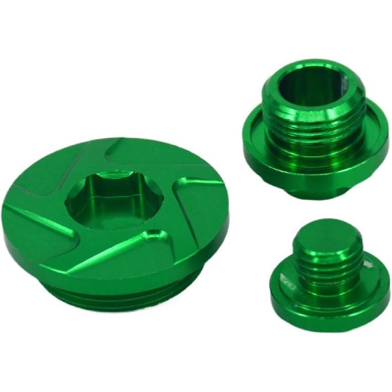 CNC Billet Motorsteuerungsdeckel Ölfilterstopfen Schrauben Satz Kompatibel mit KX250F KXF250 KXF 250 KX450F KXF450 450 KLX450R KLX 450R