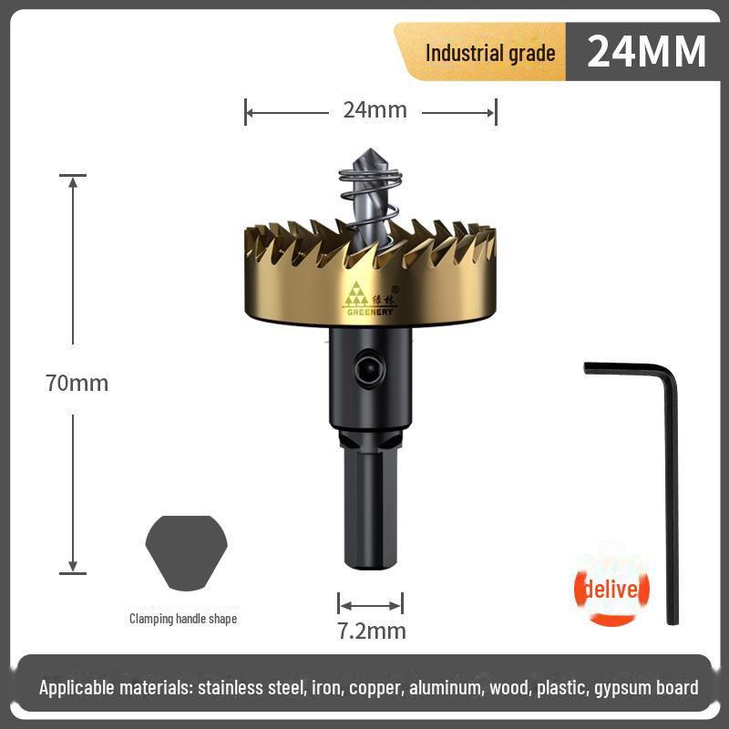 Green Forest High-Speed Steel Hole Opener Drill Bit for Metal and Stainless Steel.