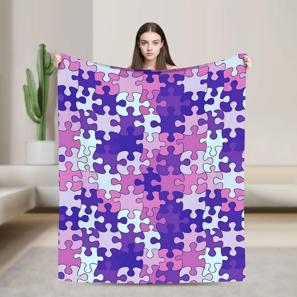 Super Soft blanketKids Adult Travel Puzzle Camouflage Pattern Throw Blanket Flannel Bedspread For Couch Chair Sofa Bed