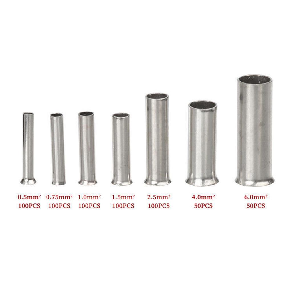 600Pcs 0.5mm²-6mm² Crimping Terminals Waterproof Ferrules Cable Terminal Pressed Wire Welding Connecting Suit