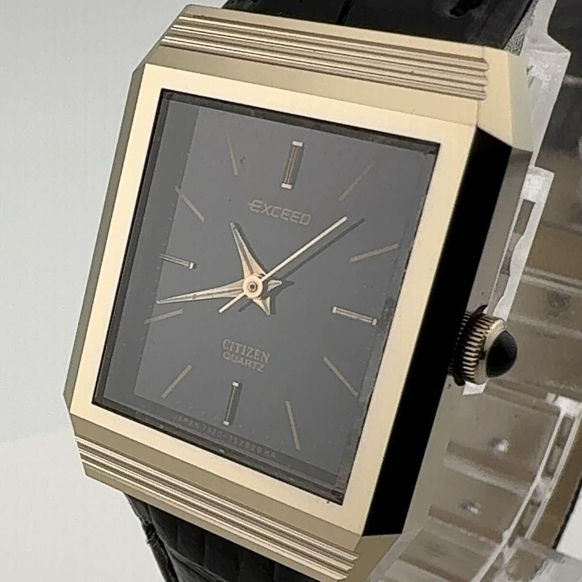 Used CITIZEN Citizen EXCEED Square UHAG 4-751744 Watch Working Item Battery Replaced [Y31]