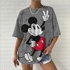 Summer  T Shirt Women  Mickey Mouse Print Female Clothes Top O-neck Ladies  Fashion Streetwear Hip-hop Shirt