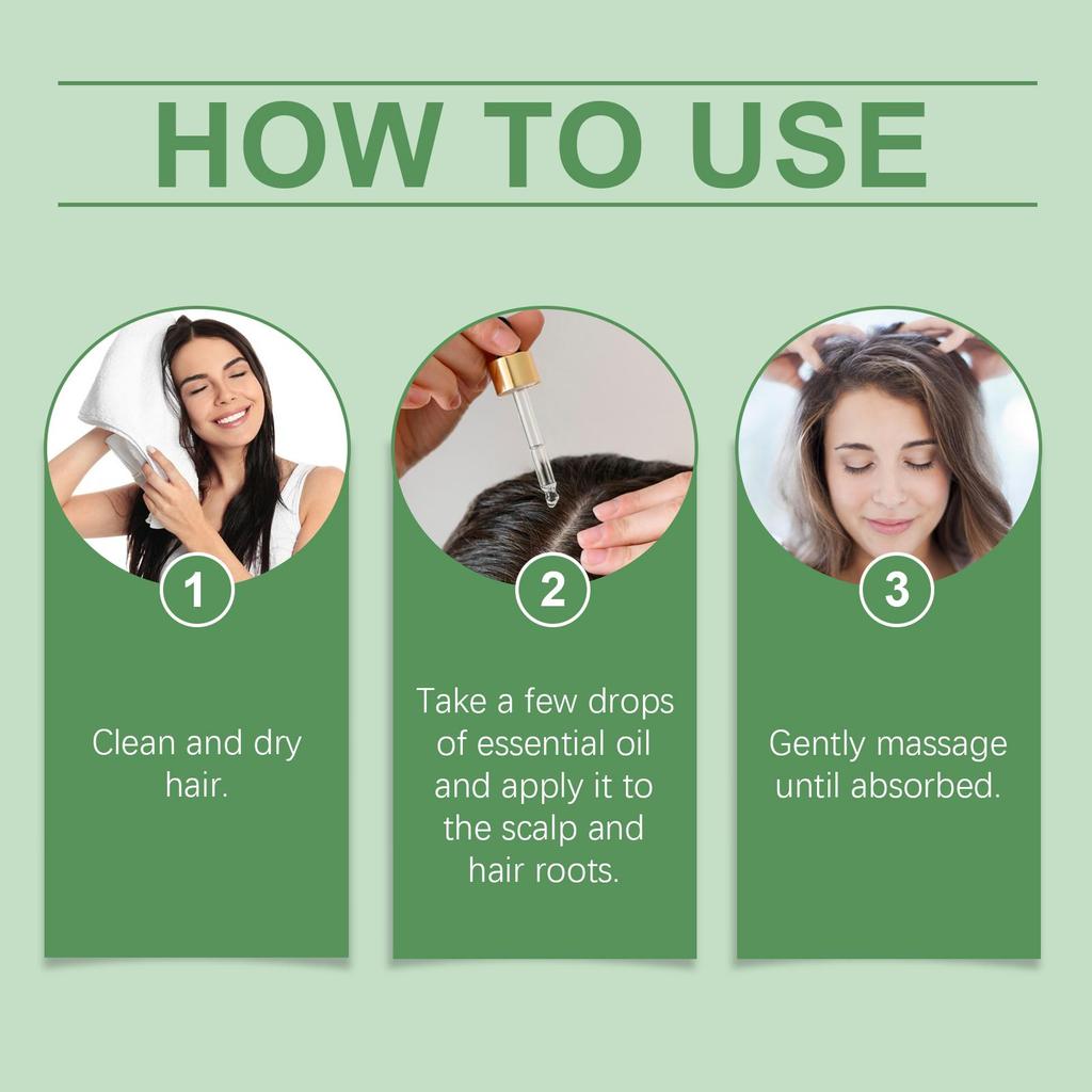 Hoegoa Rosemary Hair Care Essential Oil, moisturizing and hydrating, repairing and smoothing hair, regulating scalp oil, suitable for hair, 60ml