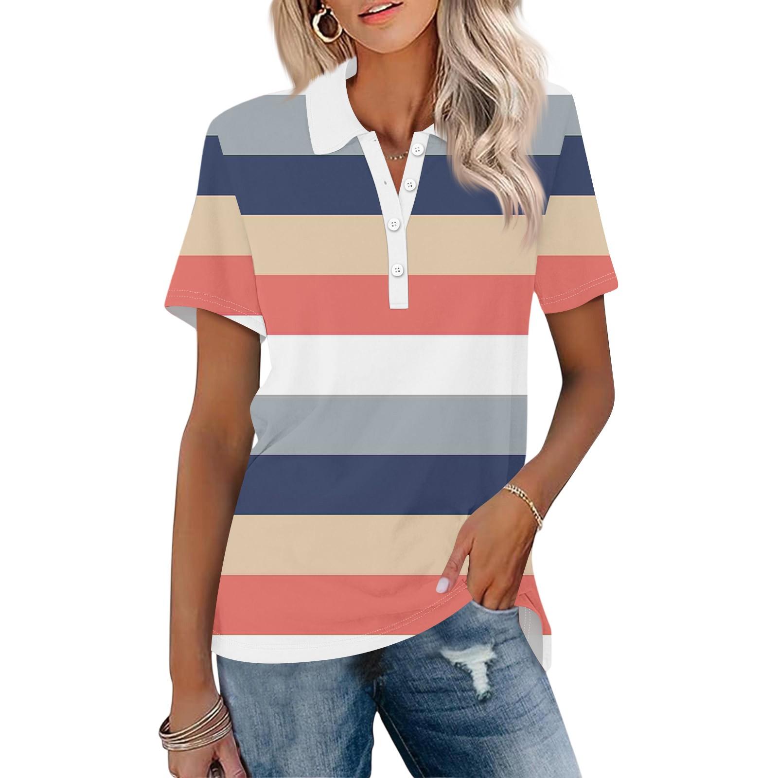 

Женская мода с коротким рукавом и принтом на пуговицах XL шафрановый