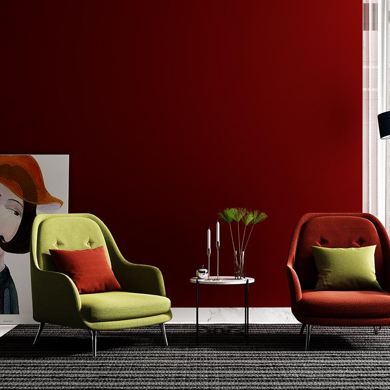 Cinnabar Red Waterproof PVC Wall Sticker for Living Room - Self-Adhesive Background Wallpaper