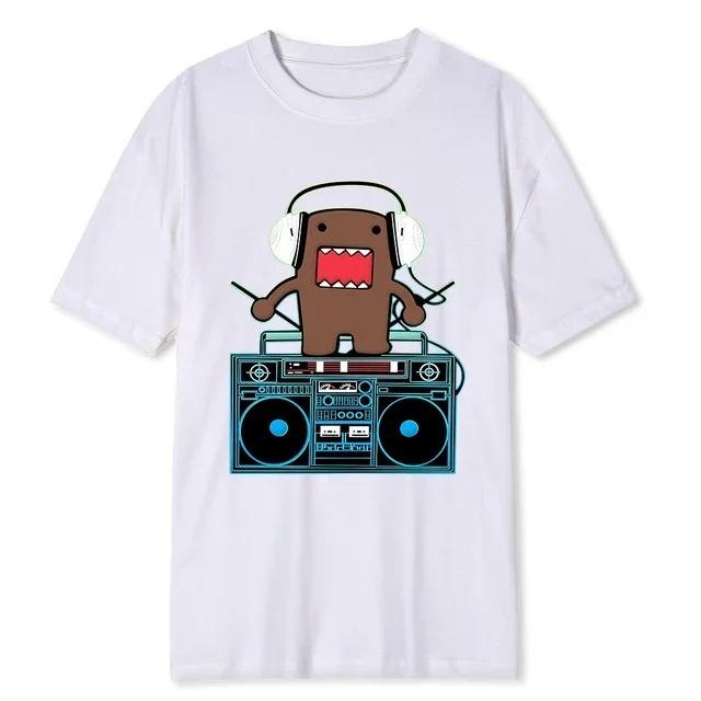 Ladies' Short Sleeved Cotton Economy T-shirt Humorous Domo KunDJ Domo Fashion Printed Short Sleeved Shirt Unisex Tees