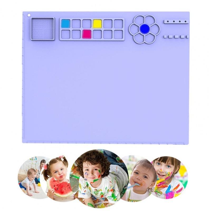 Tappetino Graffiti Fai da Te Tappetino Pittura in Silicone Tappetino Artigianale in Silicone Antiaderente con Bicchiere per Bambini Superficie Pittorica Versatile Facile da Pulire per Artigianato