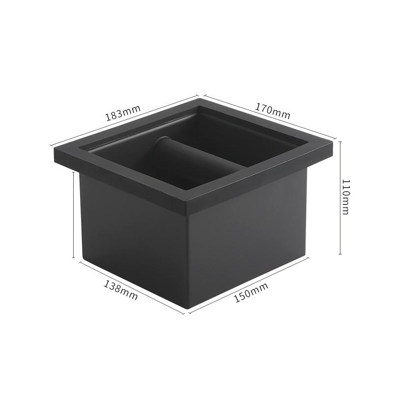 

Коробка для кофейной гущи Настольная встраиваемая полая бездонная коробка для кофейной гущи Барная квадратная нержавеющая сталь для выбивания кофейной гущи 183*170*110mm