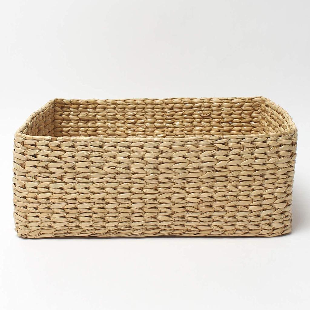 Storage Baskets | Cane Or Bamboo Basket | Gift Hamper Basket | Wardrobe Organiser (Medium), Rectangular, Beige