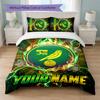 Set Biancheria da Letto Norwich City con Nome Personalizzato 1 Copripiumino+2 Federe Logo Calcio Regalo Personalizzato per Occasione Speciale Decorazione Camera da Letto