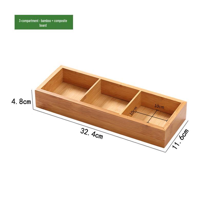 ZISIZ Bambus 6-Fächer Serviertablett (2er-Pack)