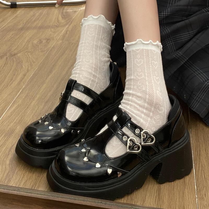 Mode 2025 Neuer Damen-Sommerstil Dicke Absätze High Heels Runde Zehen Modischer Stil Schuhe Dicke Sohle Mary Janes