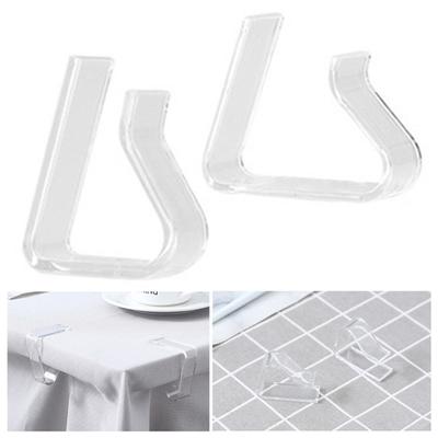 4Pcs Tablecloth Clips Transparent High Strength Smooth Edge Reusable Easy To Install Table Cloth Hold Down Clips Tablecloth Holders Home Supplies