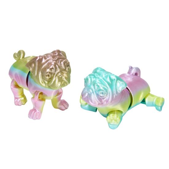 3D Printed Dog Model Collectible Fidget Toy Puppy Ornament with Movable Joints Flexible Stress Relief