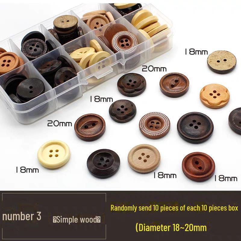 

Деревянные пуговицы ESSTUDIO, 100 шт.: Кокосовое дерево с коническими краями