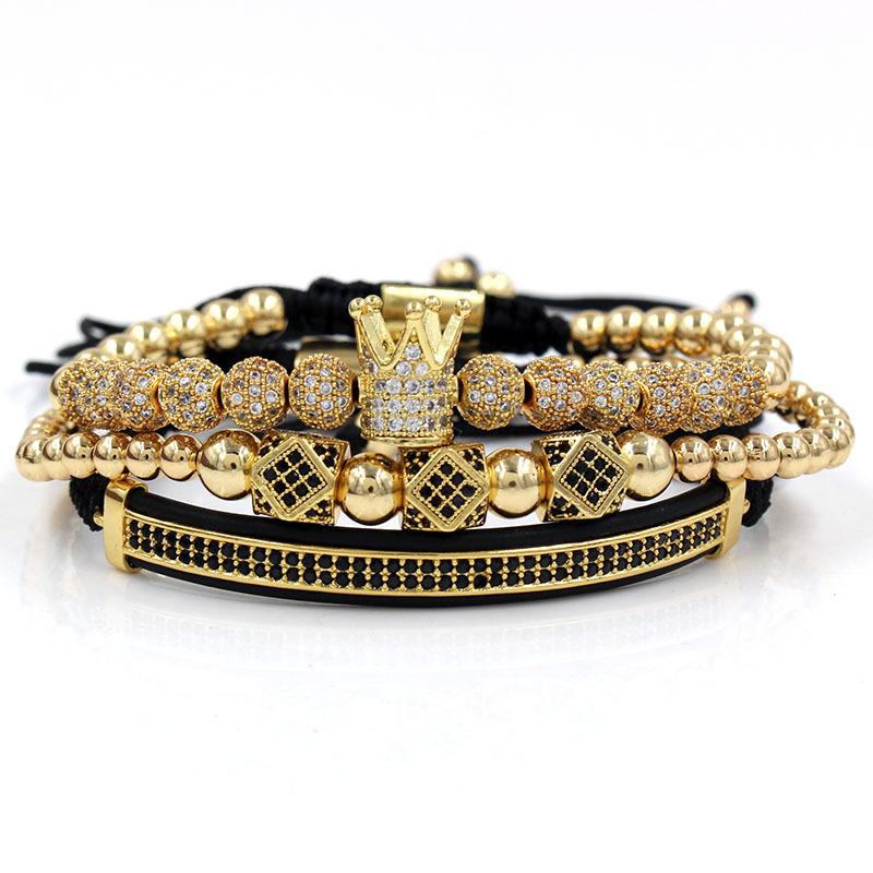 Fashion versatile micro-inlaid 11 1mm diamond ball braided high crown 1 diamond double row diamond crescent bracelet bracelet set
