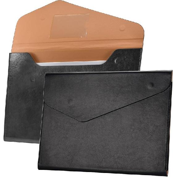 VANRA 1 Piece File Folders PU Leather Expanding Document Holder File Jacket Filing Envelope for A4 Letter Size Paper with Invisible Magnetic Closure чёрный