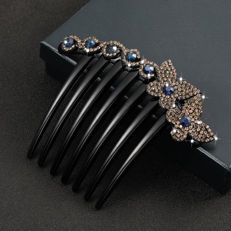 Novo acessório de cabelo com strass coreano, acessório de cabelo requintado, prato de temperamento, pente de inserção de cabelo, grampo de cabelo de borboleta e diamante
