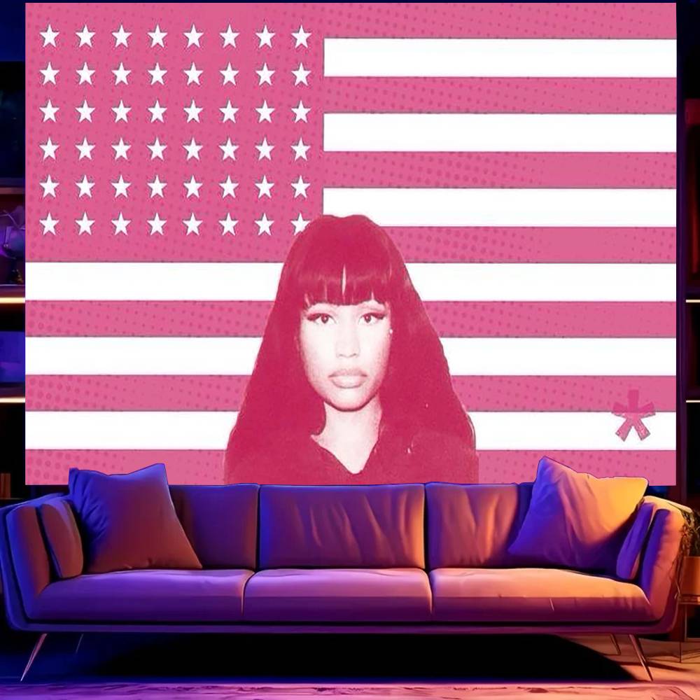 

RAPPER NNicki MMinaj Tapestry Print Large Tapestry Wall Hanging Wall Tapestry Decor Living Room Bedroom Home 74x94cm(29x37in)