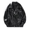Men Biker Black Jacket Autumn Fashion Pu Leather Coat Man Trendy Casual Pu Jackets Male Loose Motorcycle Faux Leather Coat