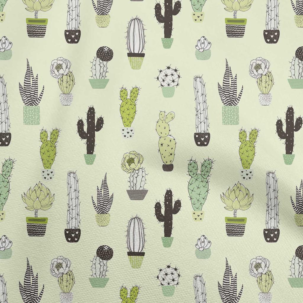 oneOone Cotton Flex Dusty Gray Fabric Cactus Sewing Fabric By The Yard Printed Diy Clothing Sewing Supplies 40 Inch