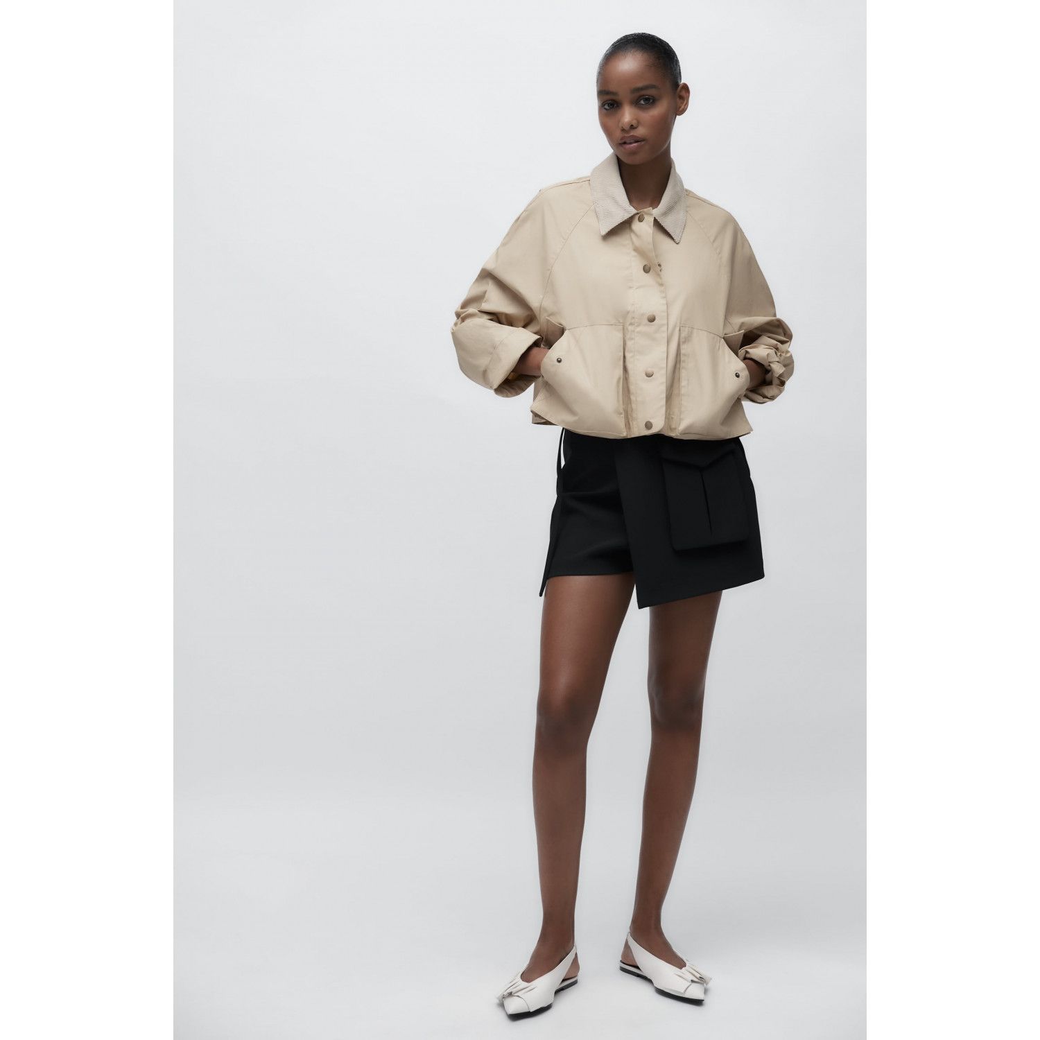 

LEATHER SLINGBACK BALLET FLATS WITH RUFFLES