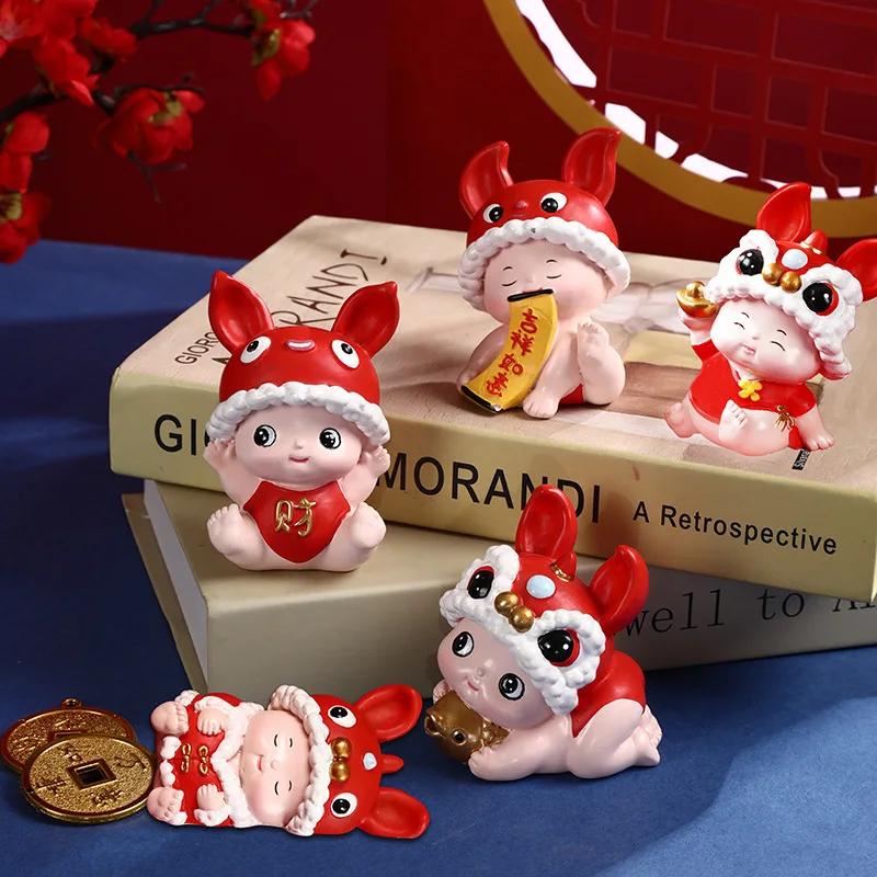 Caitu Baby Mascot Creative Resin Crafts Decorative Ornaments New Year Gift Opening Home Gift