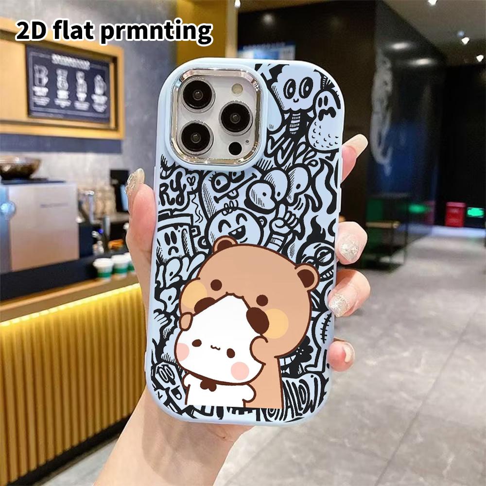 Phone Case: 2D Flat Design Suitable for iPhone 18 17 16 15 14 13 Pro Protective Case, Couple Style, Sweet Interactive Fun, Christmas and Halloween Gif