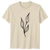 Einfaches Botanisches Blatt Kunst T-Shirt Minimalistisches Laub Natur Pflanze