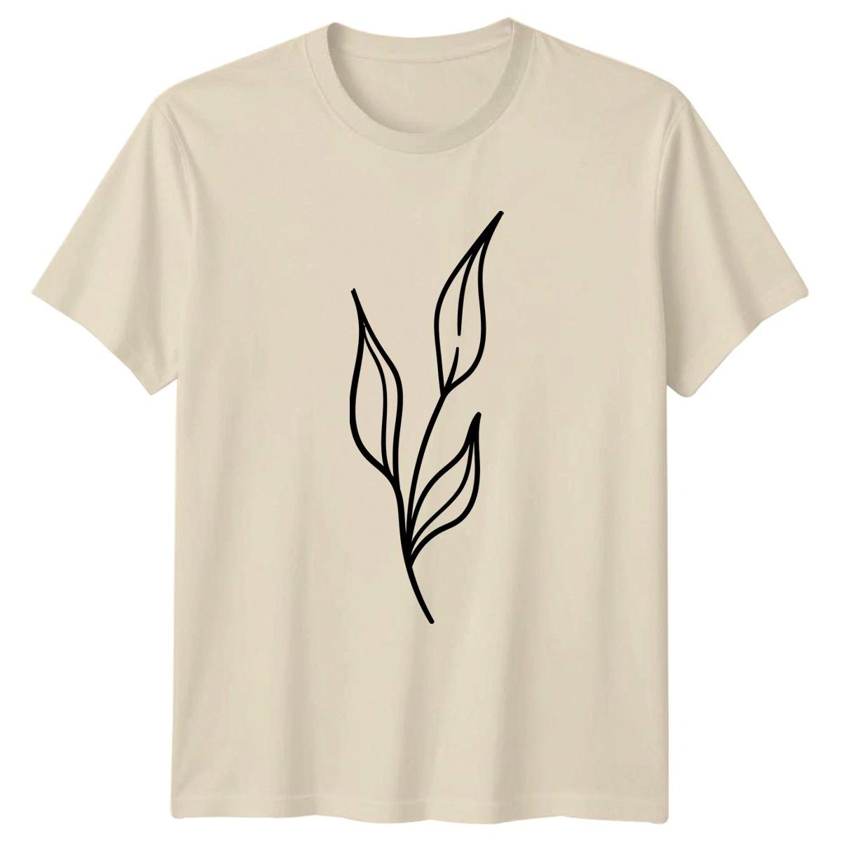 Simple Botanical Leaf Art T-Shirt Minimalist Foliage Nature Plant XXXXL