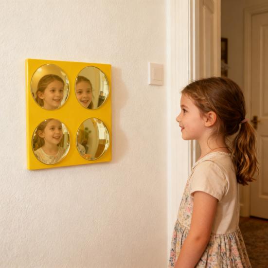 Blasenspiegel Acryl Sensorischer Wandspiegel Kleinkinder Sicher Bruchsicheres Design Fördert Visuelle Motorik Interaktives Sensorisches Spielzeug