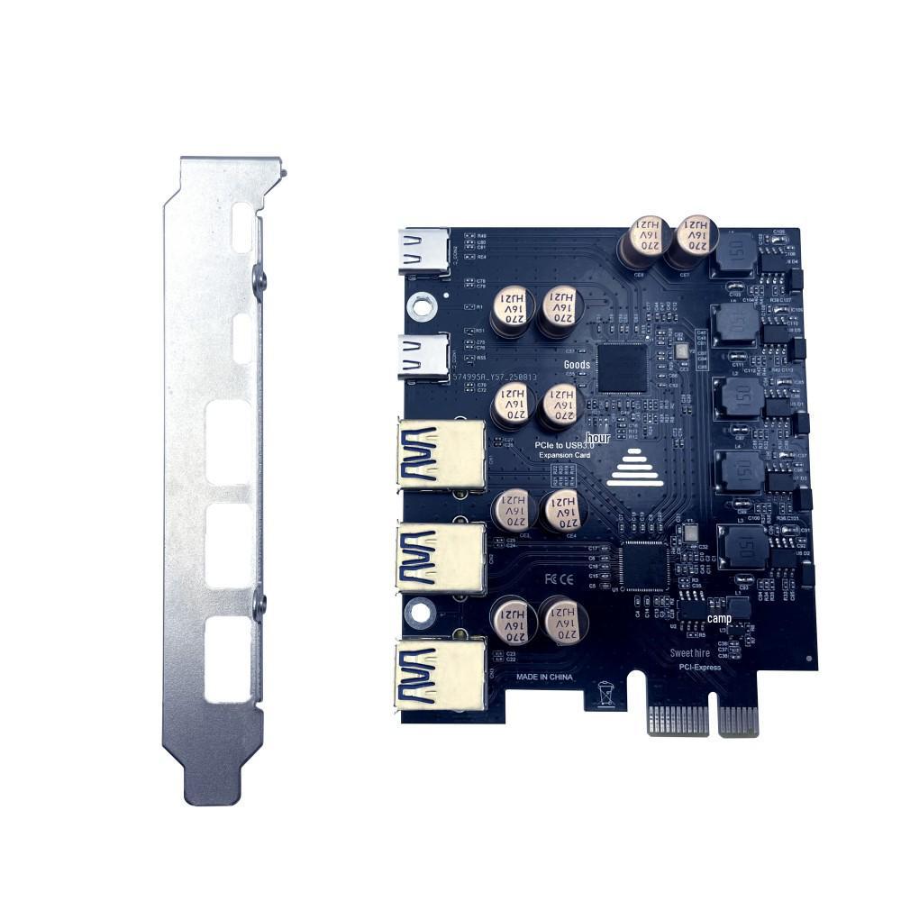 

USB-A to PCI-E Adapter: Desktop Motherboard Expansion Card with Type-C & USB 3.0, No Power Supply Needed, 12A
