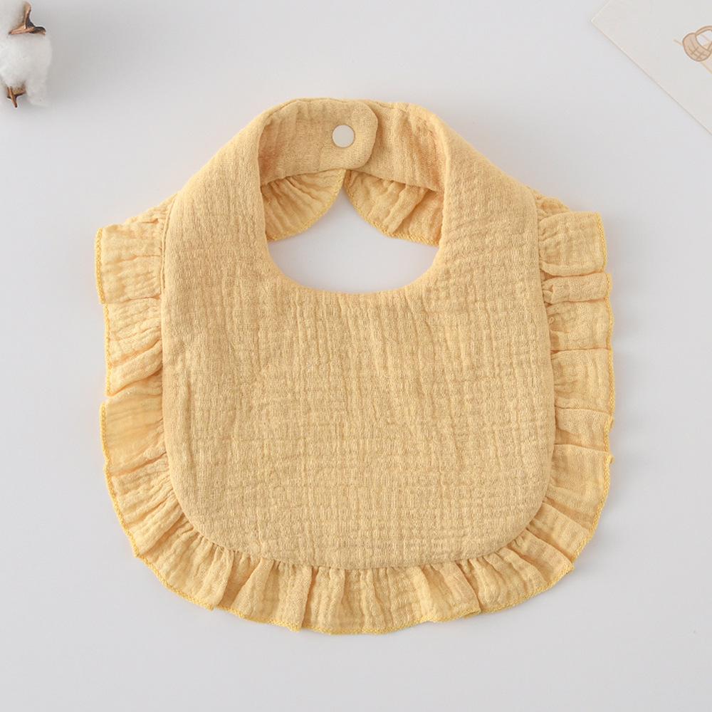 Ruffle Baby Drool Bibs: Pure Cotton Printed Lace Bibs