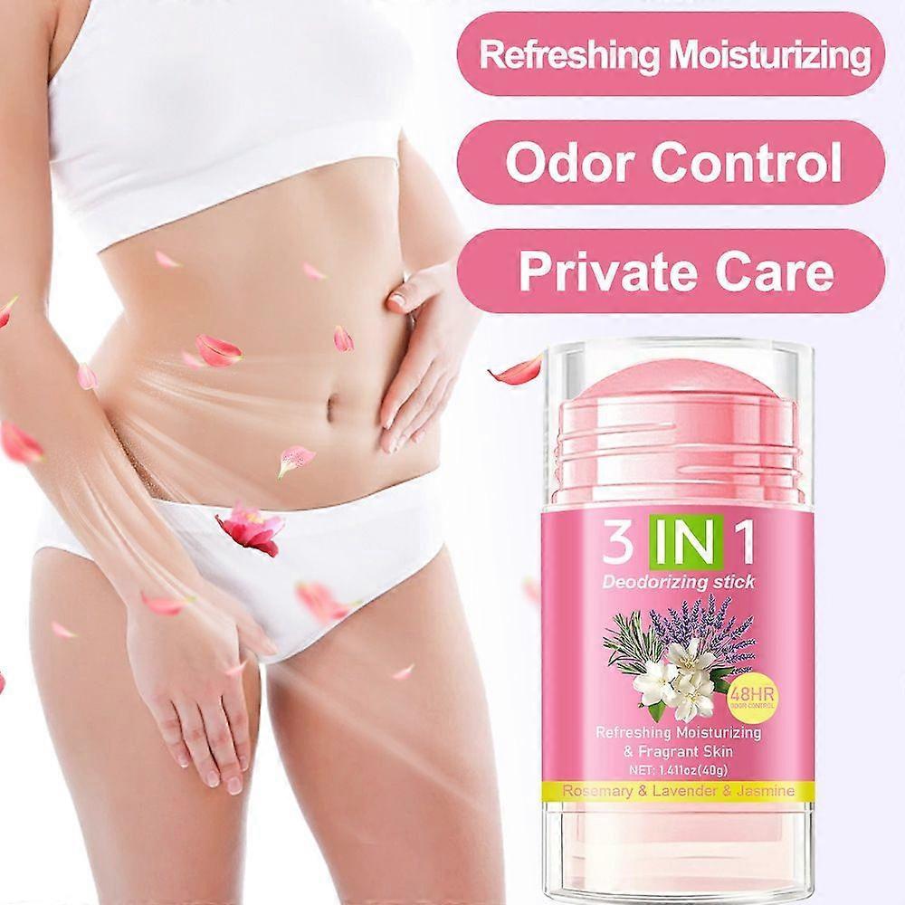 3 IN 1 Deodorant Stick with Natural Aroma for Armpits/Hands, Daily Discreet Fragrance Management
