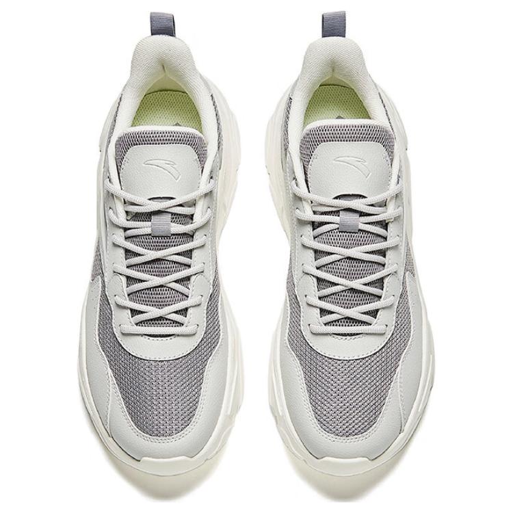 Anta Little Millennium Comfortable Breathable Shock Absorbing Wear Resistant Low Top Dad Shoes Men sneakers White Gray 912438813-3