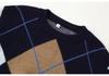 2025za Women's Jacquard Scarf Knit Diamond Plaid Sweater - Round Neck, Autumn/Winter Commuting Top Coat