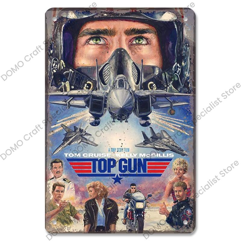 Vintage Airplane Plaques Metal Plate Top Gun Air Force Jet Aces Fighter Retro Metal Tin Signs Club Man Cave Home Wall Decor