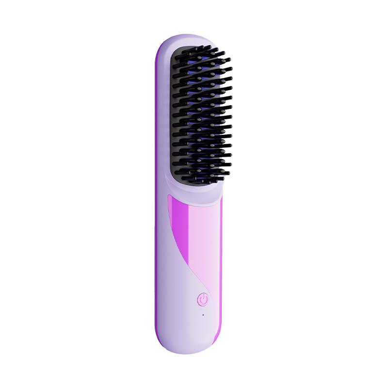 Rechargeable Portable Wireless Hair Styling Comb with Negative Ion Hair Care for Straightening and Curling