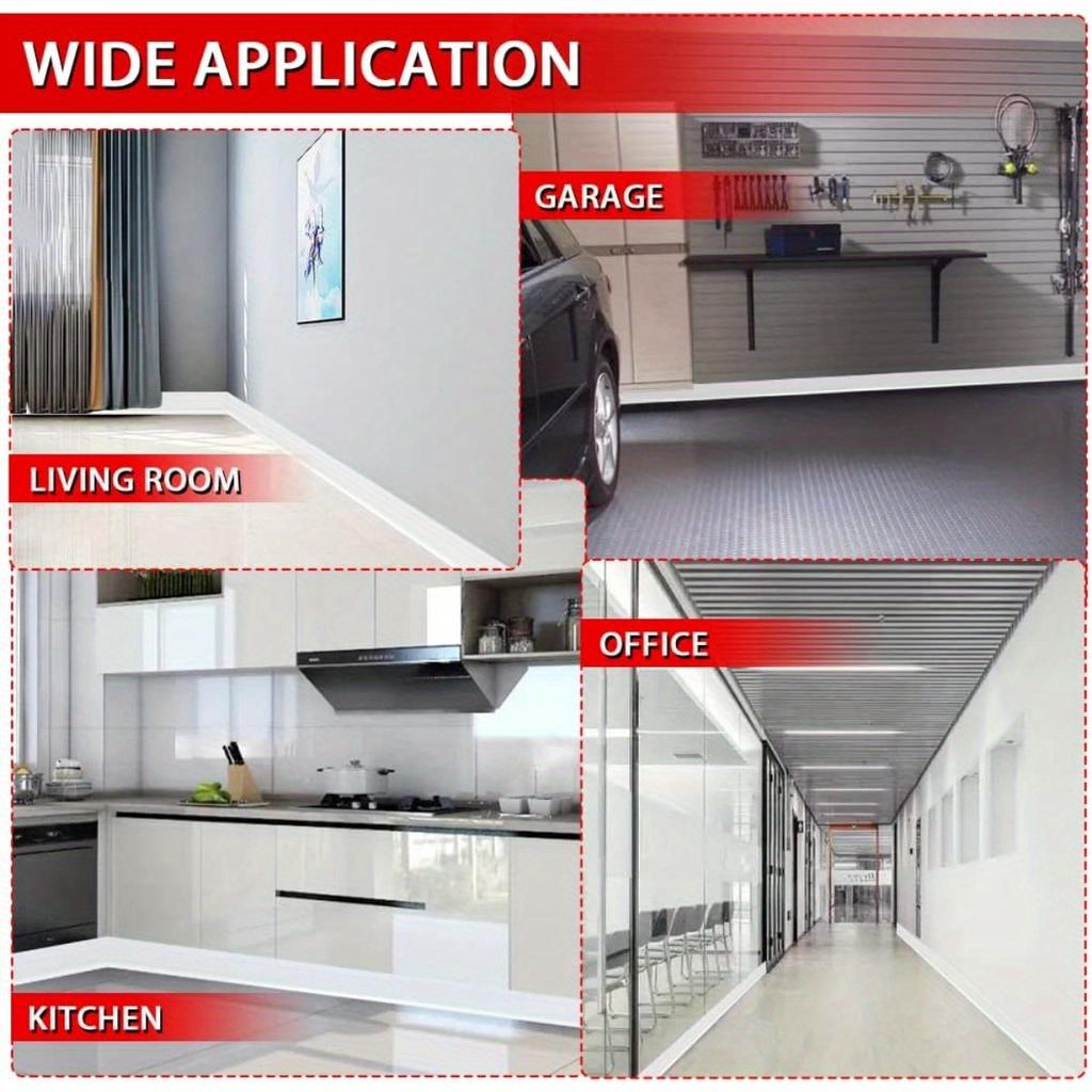 118 Inch Flexible Self-Adhesive Vinyl Wall Border Sticker Base Molding Trim Easy Installation For Home Living Room Wall Decor