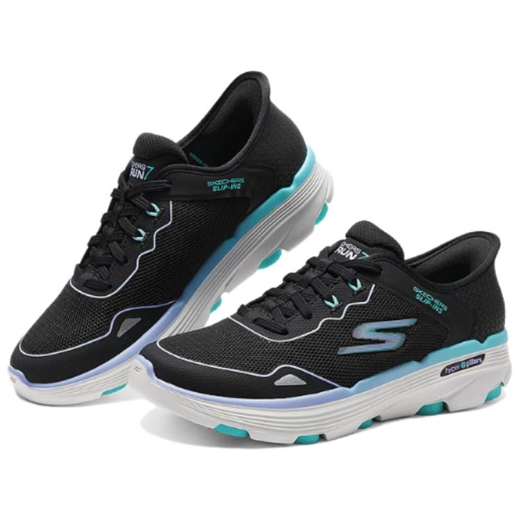 Skechers Go Series Comfortable Versatile Low-Top Casual Running Shoes Women Sneakers White Black 129345-BKBL
