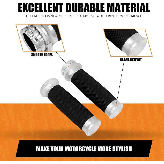 Handlebar Grips for 1" 25mm Handle Bars Universal Fit for Harley Touring Dyna Softail Sportster XL883 1200