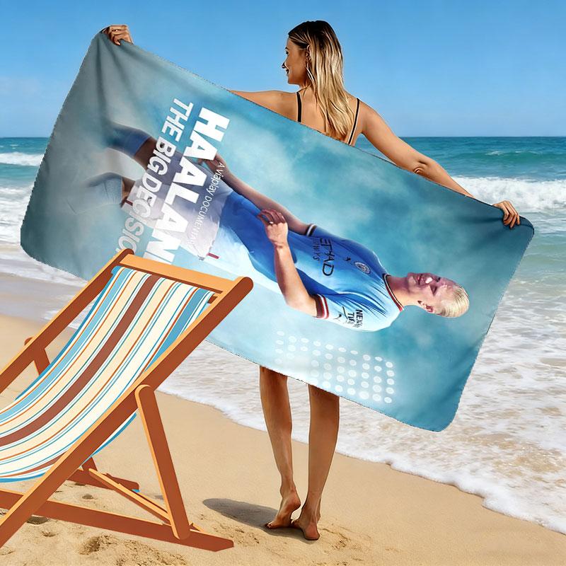 Erling Haaland Force Beach Towel, Large Soft Quick Dry Towel for Beach Camping Swimming