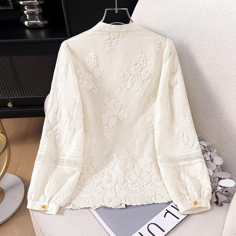 Women's New Chinese Style Lyocell Embroidered Stand Collar Shirt