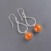 Boucles d'oreilles pendantes artisanales en argent sterling 925 et cornaline, 4,8 cm (1,90 po), taille EE-19-21