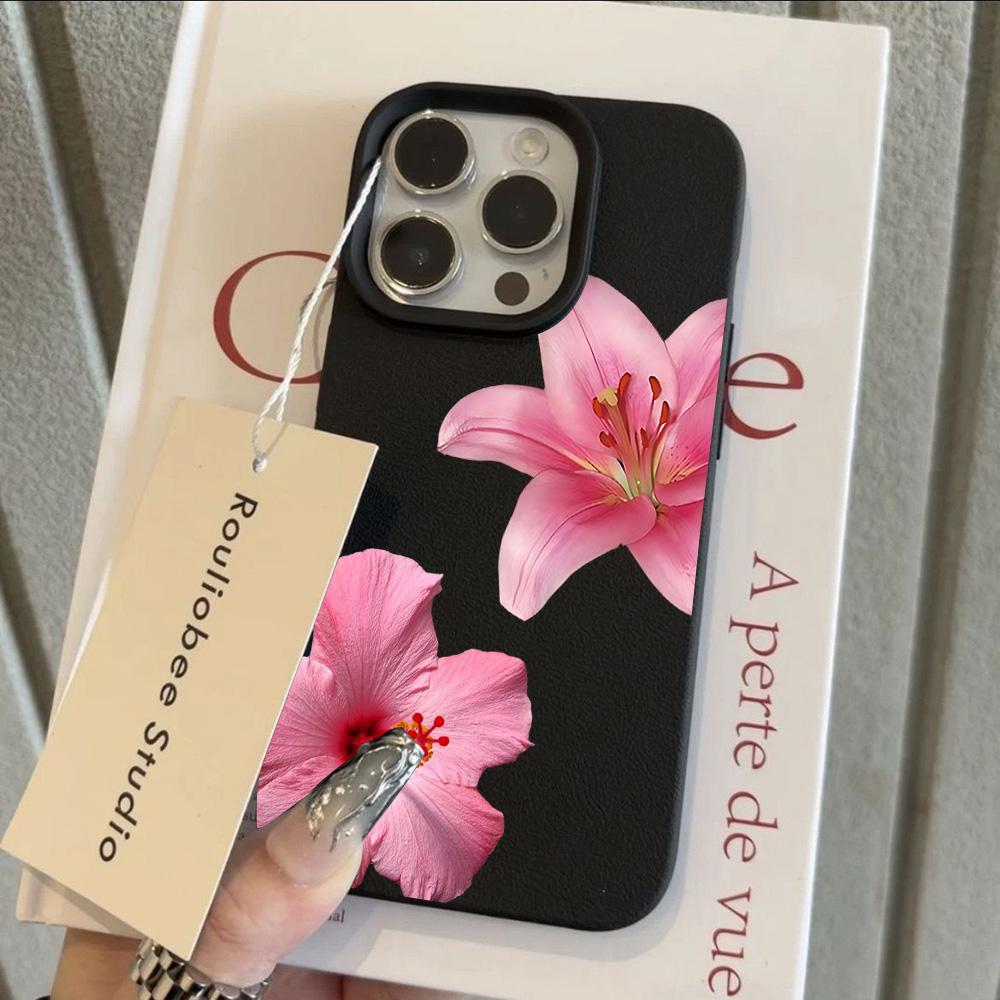 HOT Luxury Gardenia Lily Lichee leather pattern Phone Case For Redmi Note 14 13 12 11 10 9 8 Pro Plus 4G 5G Shockproof Cover