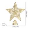 1 Pack Sequin Christmas Tree Toppers W/ Linear Sequin Design Hollow Five Pointed Star Ornament for Festive Holiday Tree Display