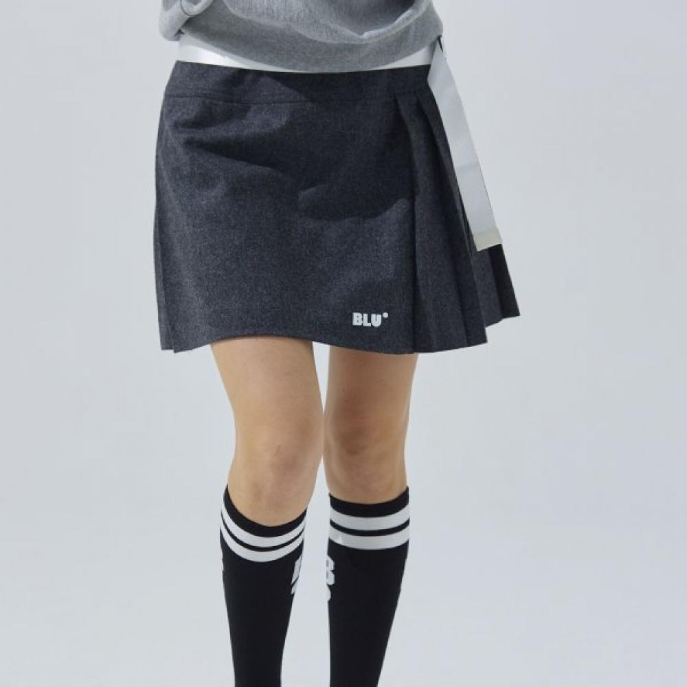 Blu Dot Wool Pleated Skirt Gy 026